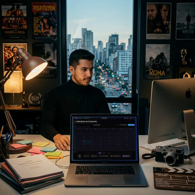 Director planificando producción con calendario de Filmagia